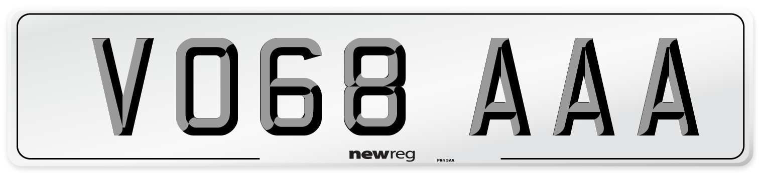 VO68 AAA Number Plate from New Reg